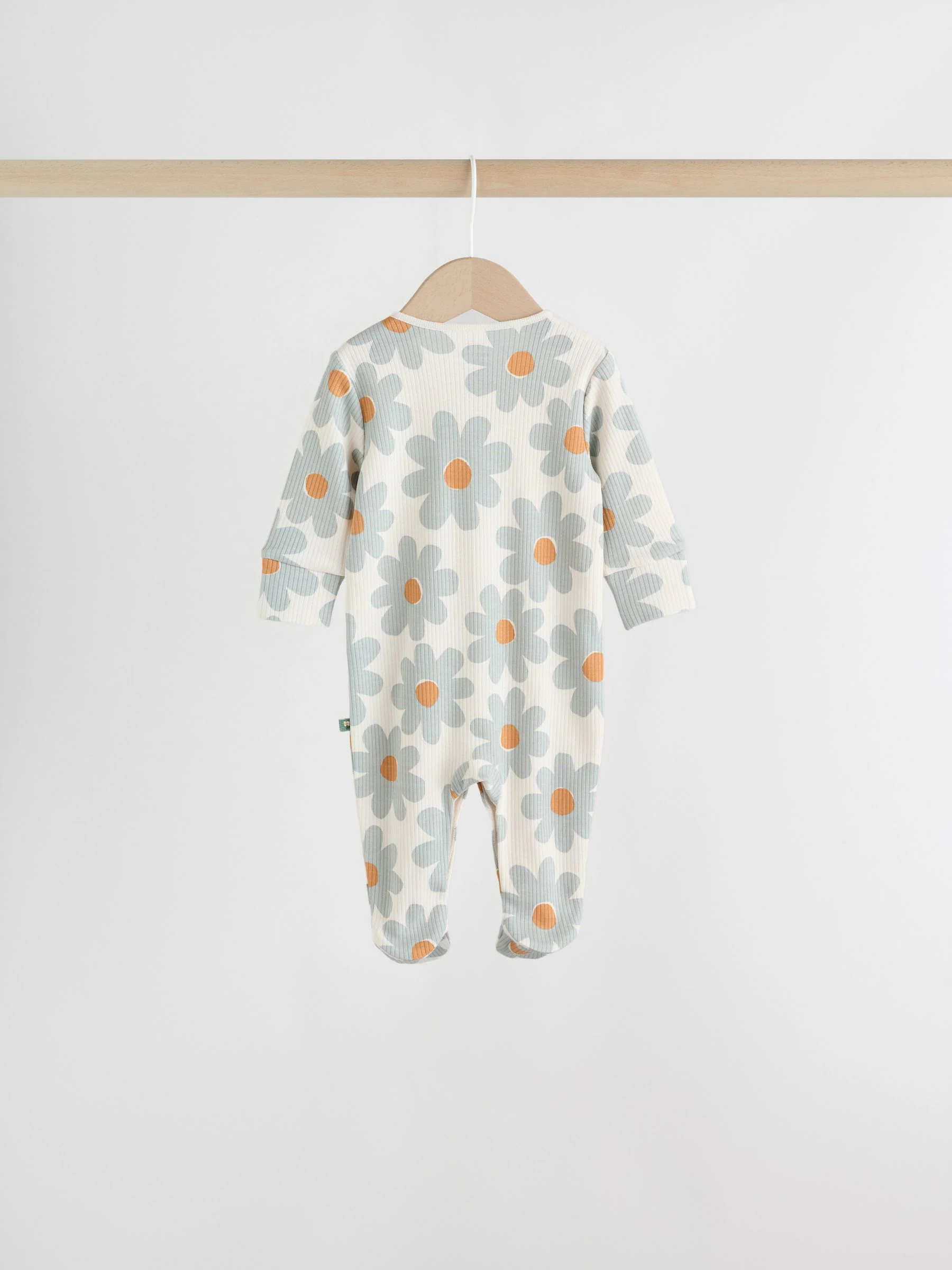 Saliegroen gebloemd - Verpakking van 5 babypyjama's (0 mnd-2 jr)