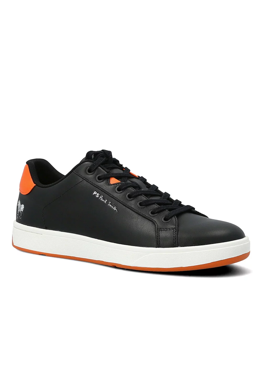 SNEAKERS ALBANY CUIR NOIR SPOILER ORANGE