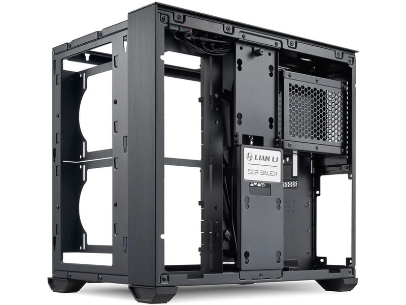 Lian Li PC-Gehäuse O11 Air Mini Schwarz Schwarzer Midi-Tower mit modularer Rückwand und Sichtfenster