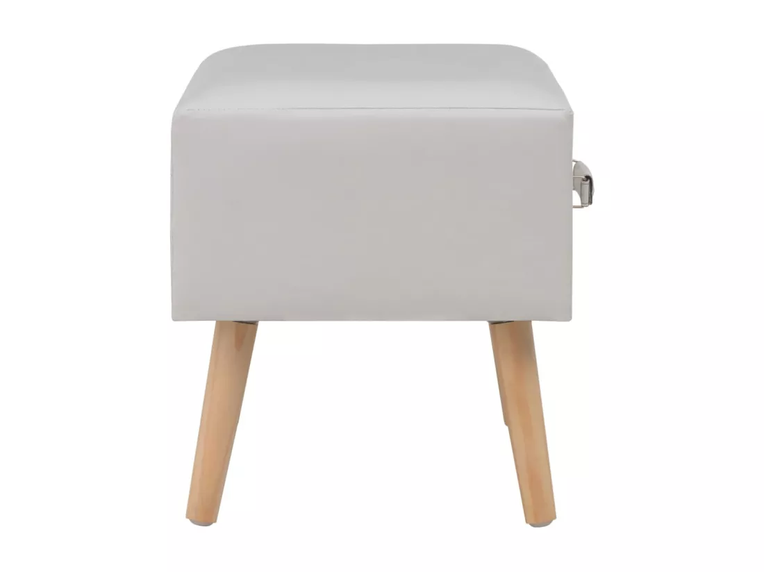 Table de chevet Blanc 40x35x40 cm Similicuir