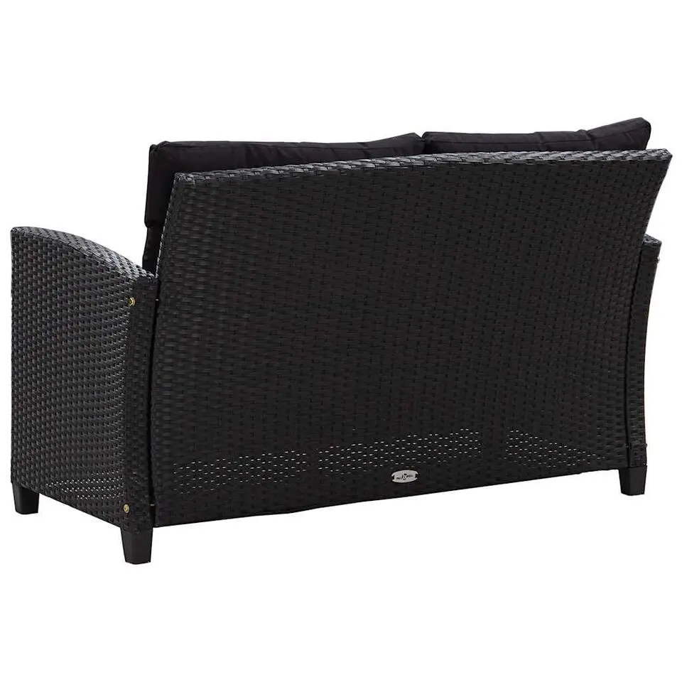 vidaXL - Tuinbank - Zwart - Poly rattan