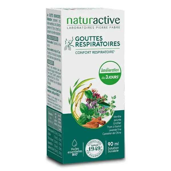 Gotas de essência respiratória GAE da Naturaactive 90ml