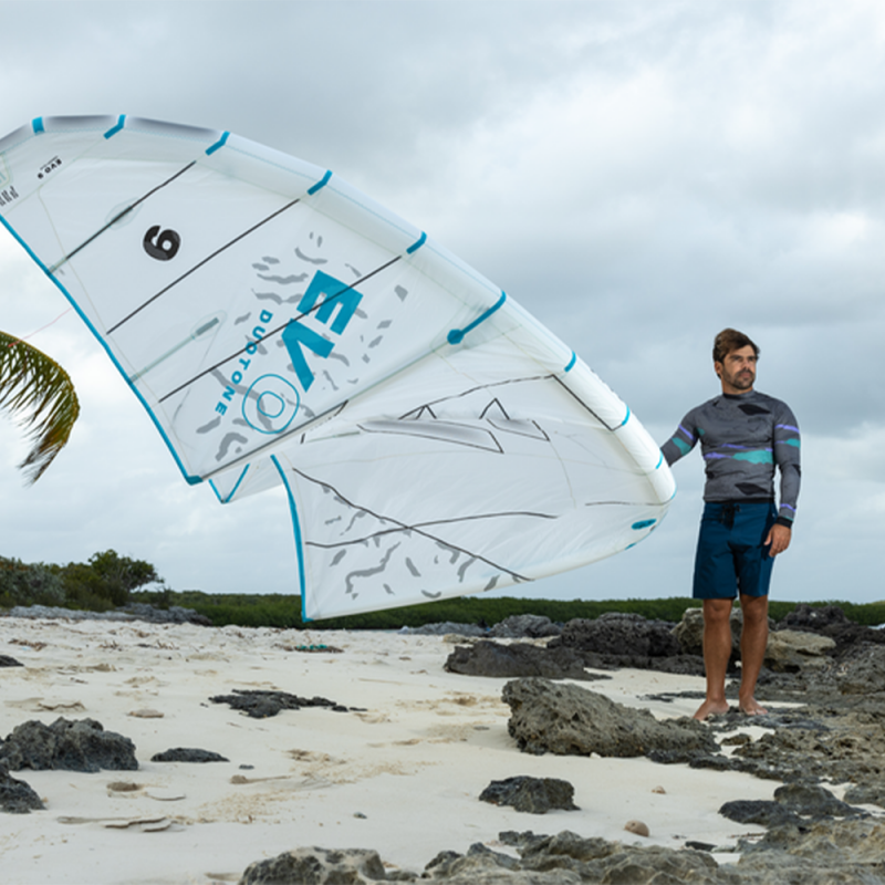 AILE DE KITESURF DUOTONE EVO CONCEPT BLUE 2024 UNDYED/WHITE