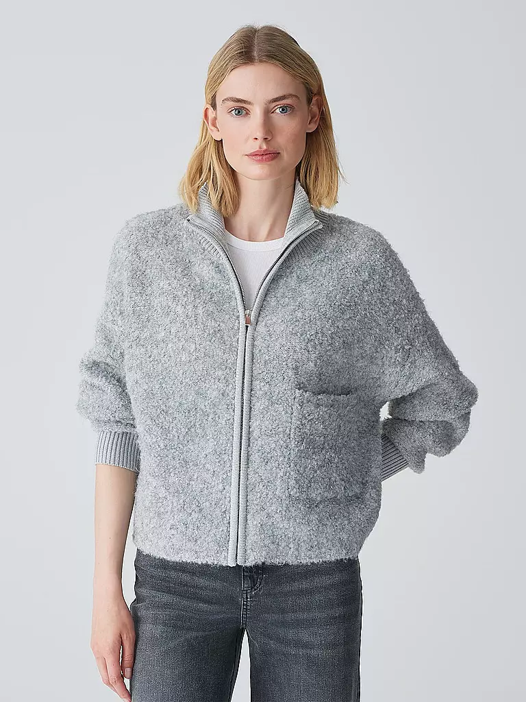 OPUS Strickjacke DARILA hellgrau