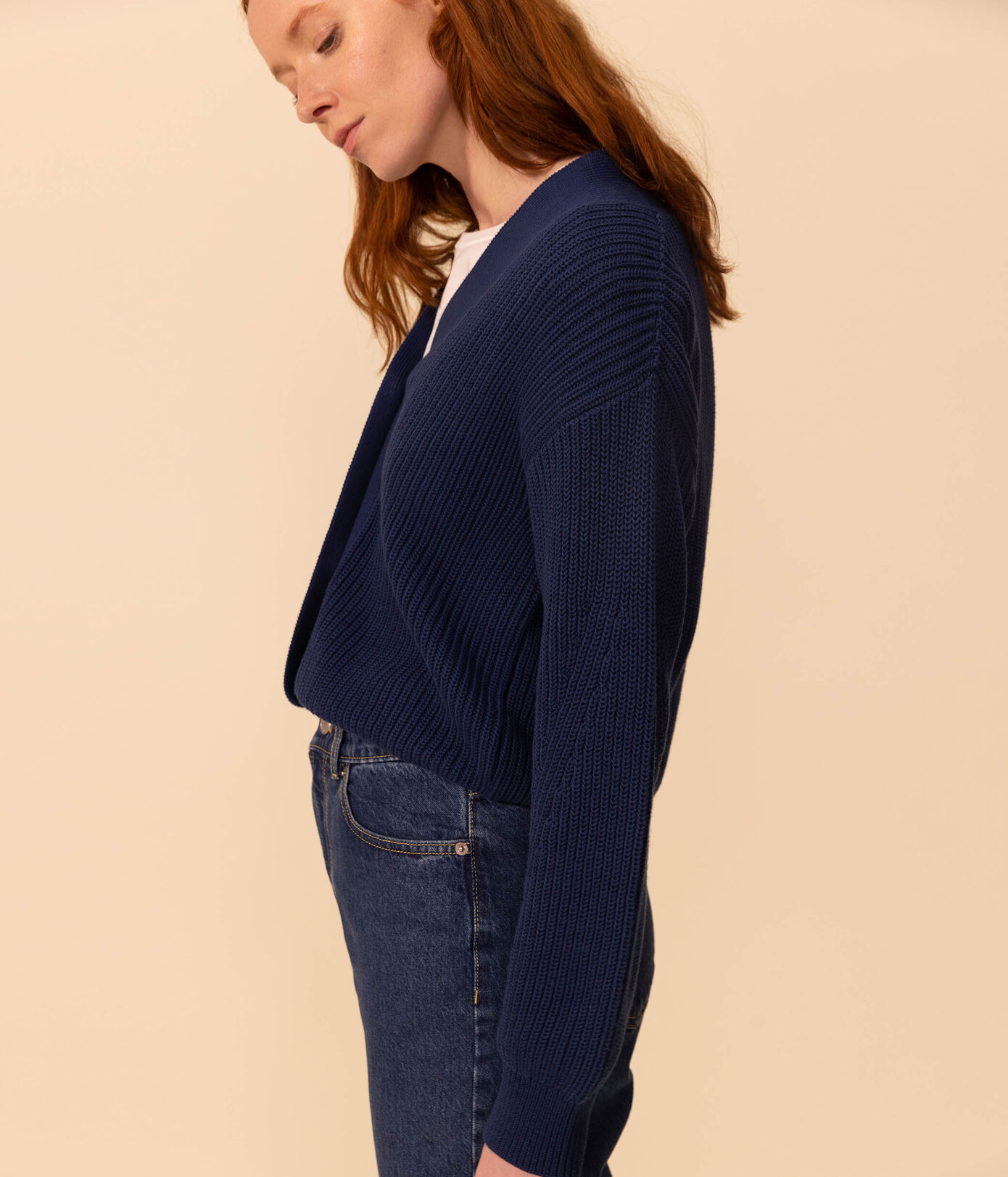 Gilet en côte anglaise en coton Femme