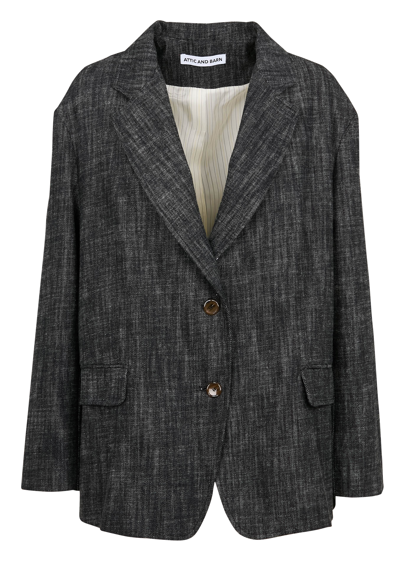 ATHALIA - Veste col tailleur ample en coton | Noir