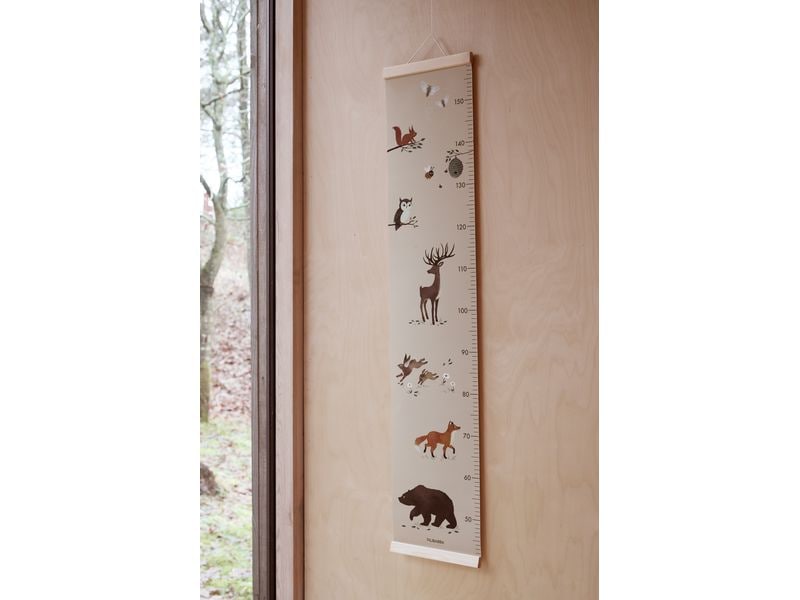 Filibabba Messlatte für Kinder Waldtiere Wachstumsdiagramm zum Aufhängen mit Tiermotiven