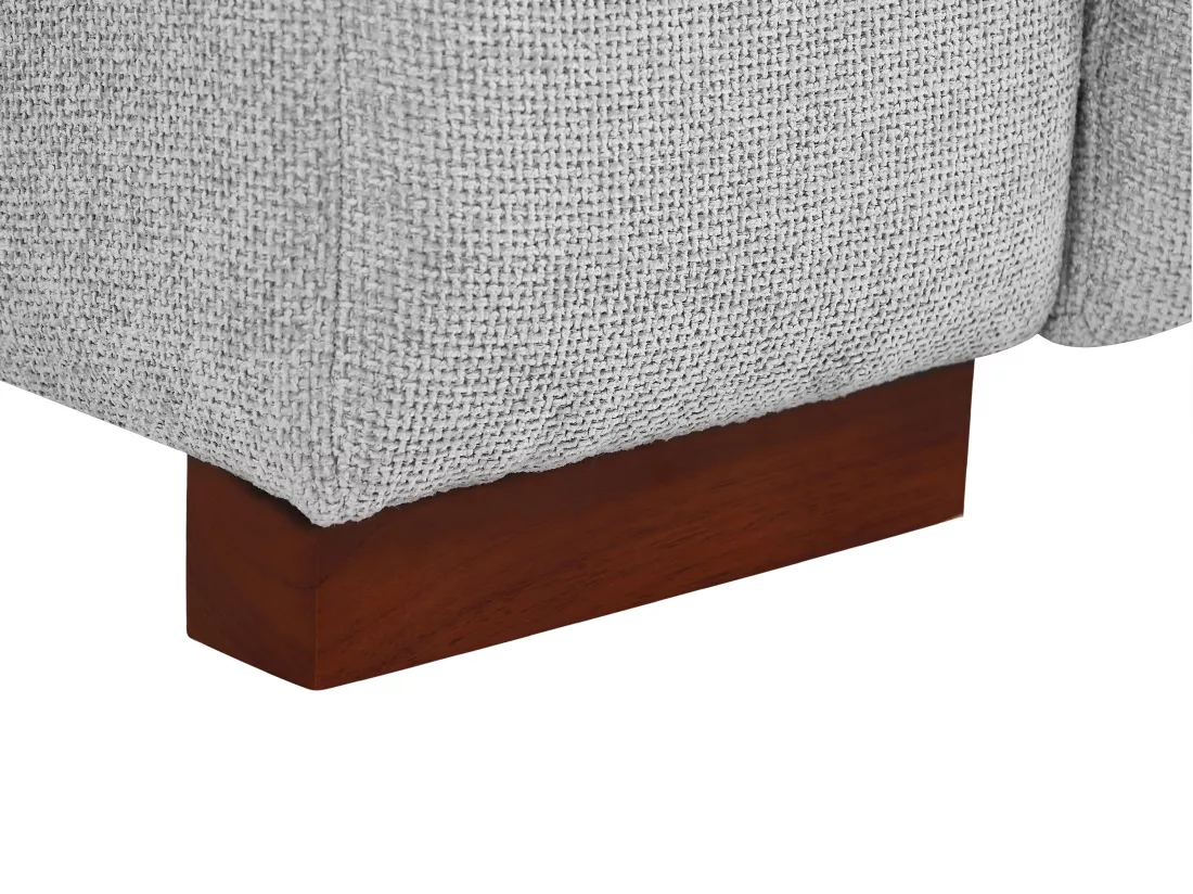 Canapé d'angle droit relax électrique en tissu gris clair MOLPICA