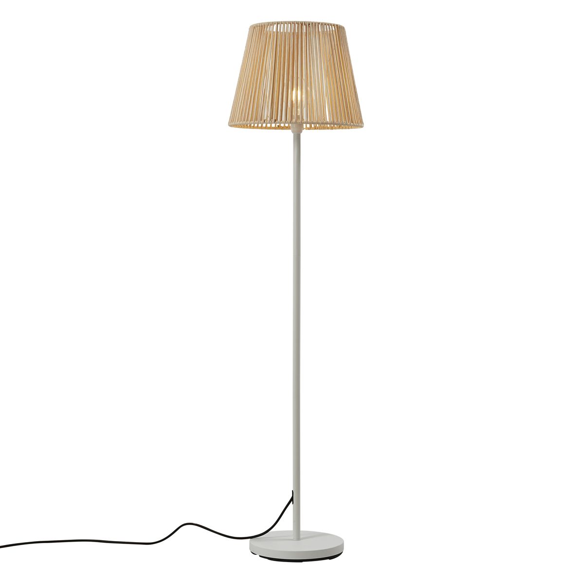Buiten vloerlamp wit met kap beige touw IP44 - Virginia Jayla