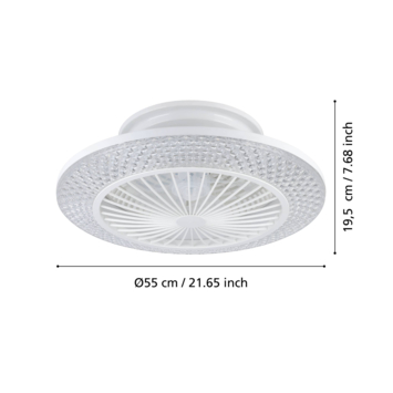 Eglo plafondventilator Malinska met lamp 38W wit