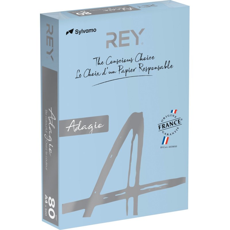 Papier A4 couleurs pastel 80 g Rey Adagio - Ramette de 500 feuilles