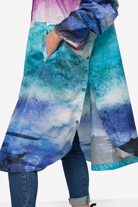 Funktions-Regencape, Unisex, Print, Kapuze
