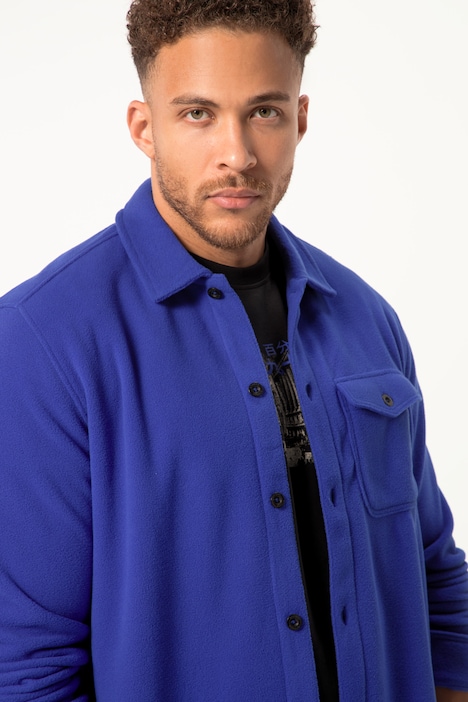 STHUGE Overshirt, Fleece, Langarm, Kentkragen, bis 8 XL