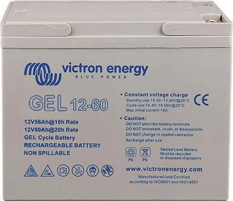 Victron Energy Blue Power BAT412550104 Solcellebatteri 12 V 60 Ah Bly-gel (B x H x T) 229 x 227 x 138 mm M8 skruetilslutning