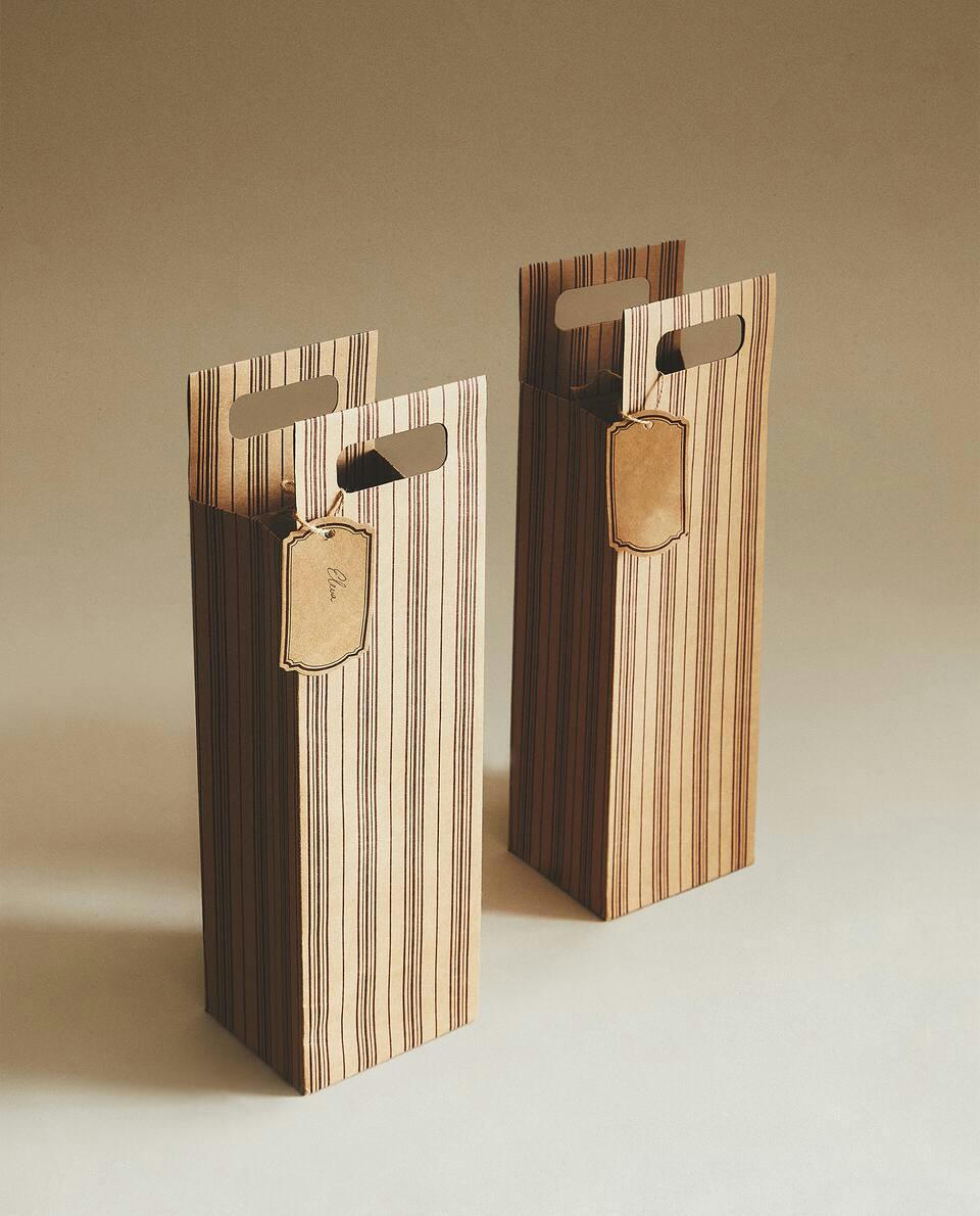 PACOTE DE SACOLAS PARA PRESENTE DE VINHO