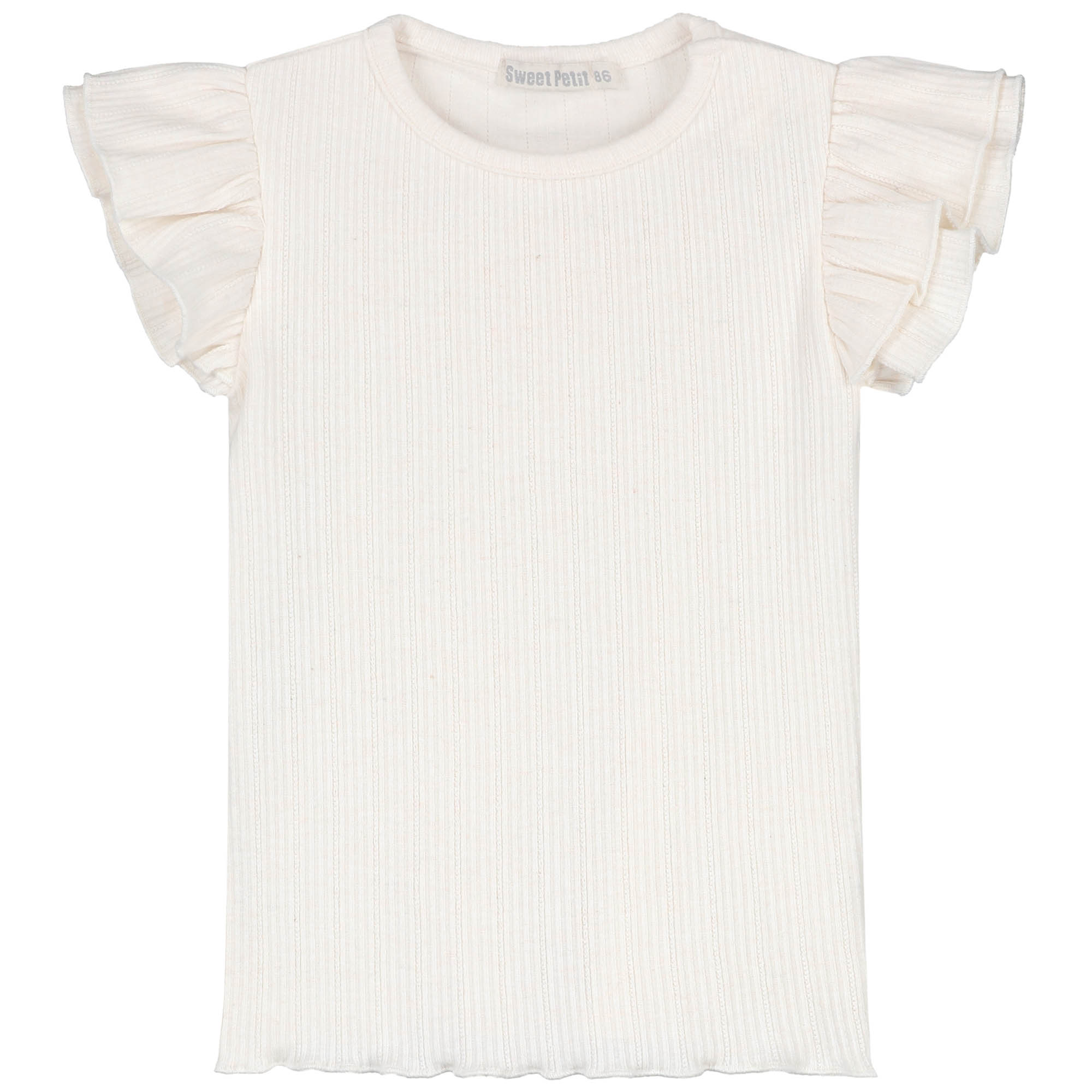 Sweet petit peuter T-shirt Meave korte mouwen effen beige