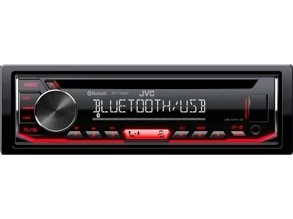 JVC KD-T702BT - Bil - CD-modtager - in-dash - Single-DIN - 50 watt x 4