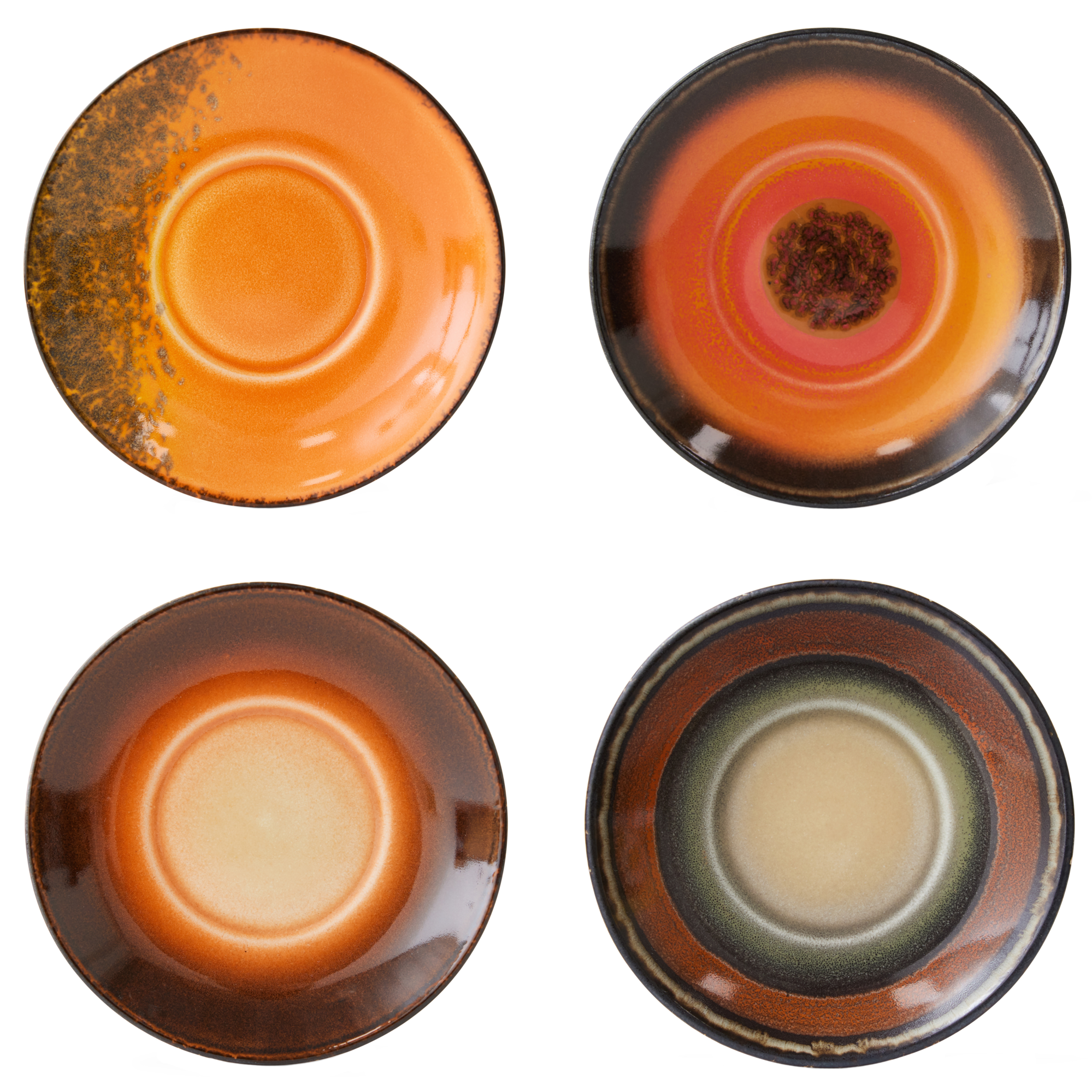 Servies 70's Ceramics Saucers Roasts - set van 4
