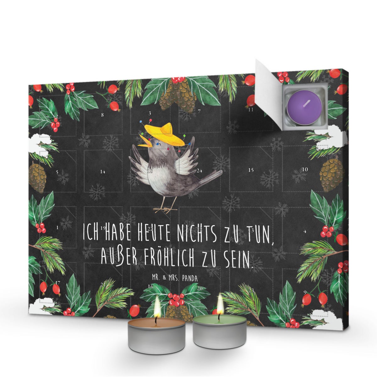 Mr. & Mrs. Panda Geurkaars Adventskalender Raven Sombrero - Zwart