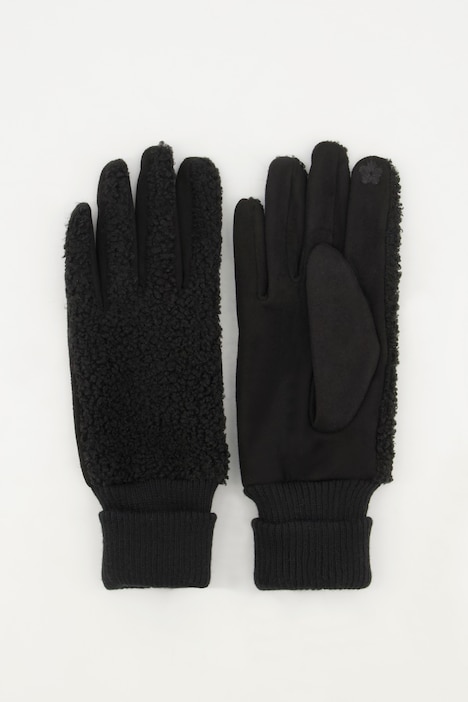 Handschuhe, Teddyfleece, Umschlagbund