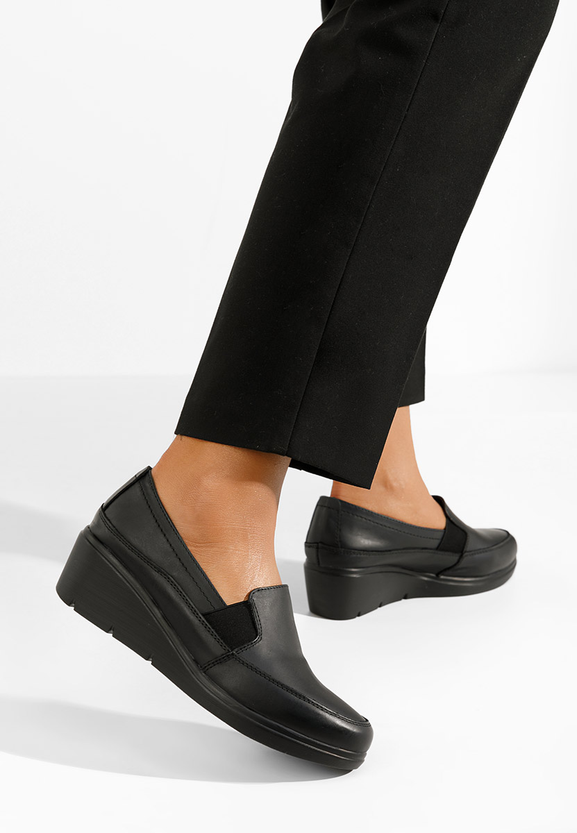 Chaussures casual à plateforme noirs Sabra