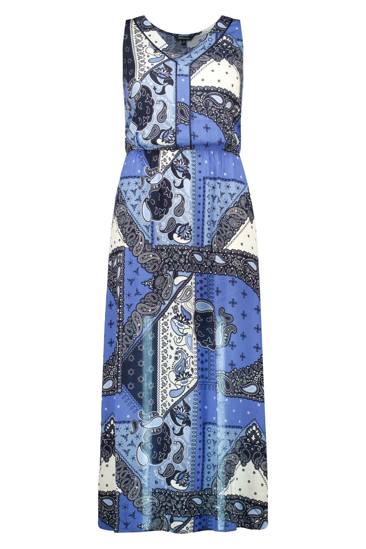 Mouwloze maxi jurk met paisley print Multi blue