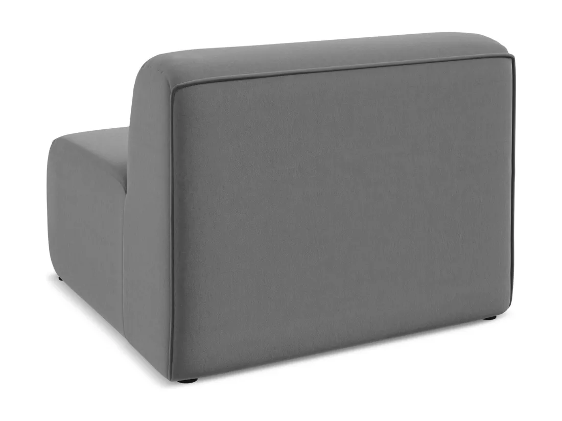 Fauteuil pour canapé modulable en velours - gris - EKAHI
