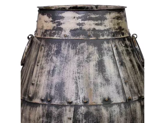 Vase en métal antique marron 40x40x65h cm