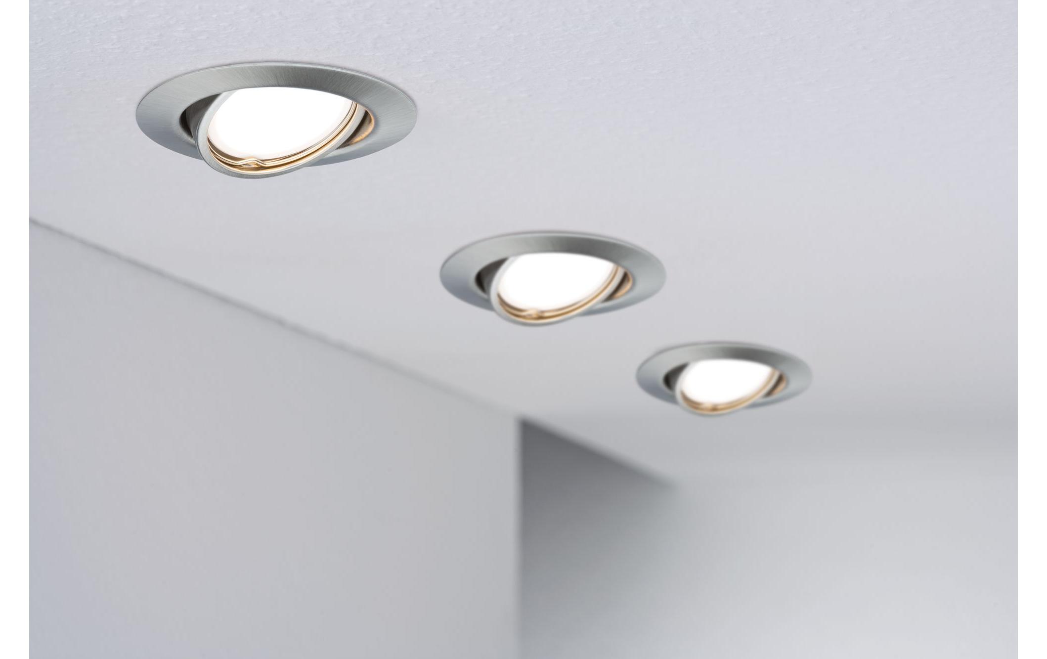 Einbauspot LED Base Basisset, GU10, 10 x 10W, EisenSpotleuchte zur Deckenmontage