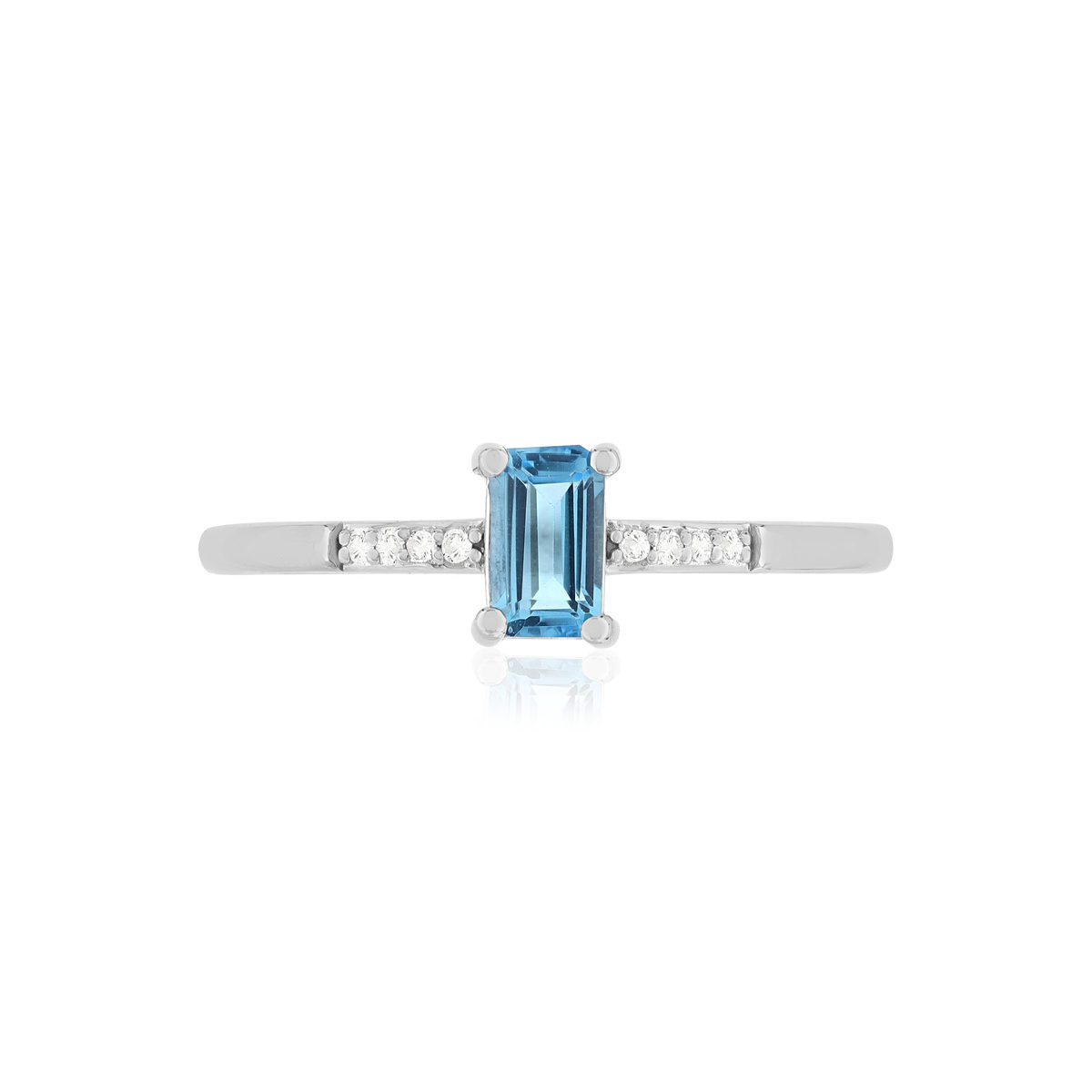 Bague or blanc 375 topaze diamants