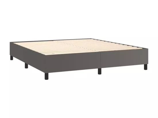 Sommier tapissier et matelas et LED Gris 180x200 cm Similicuir