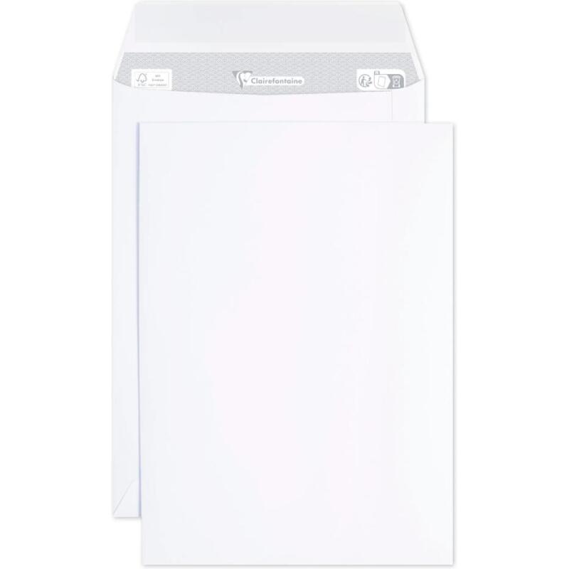 Paquet de 50 Pochettes Blanches C5-162x229 mm - Auto-Adhésives - 90g/m2 - Blanc