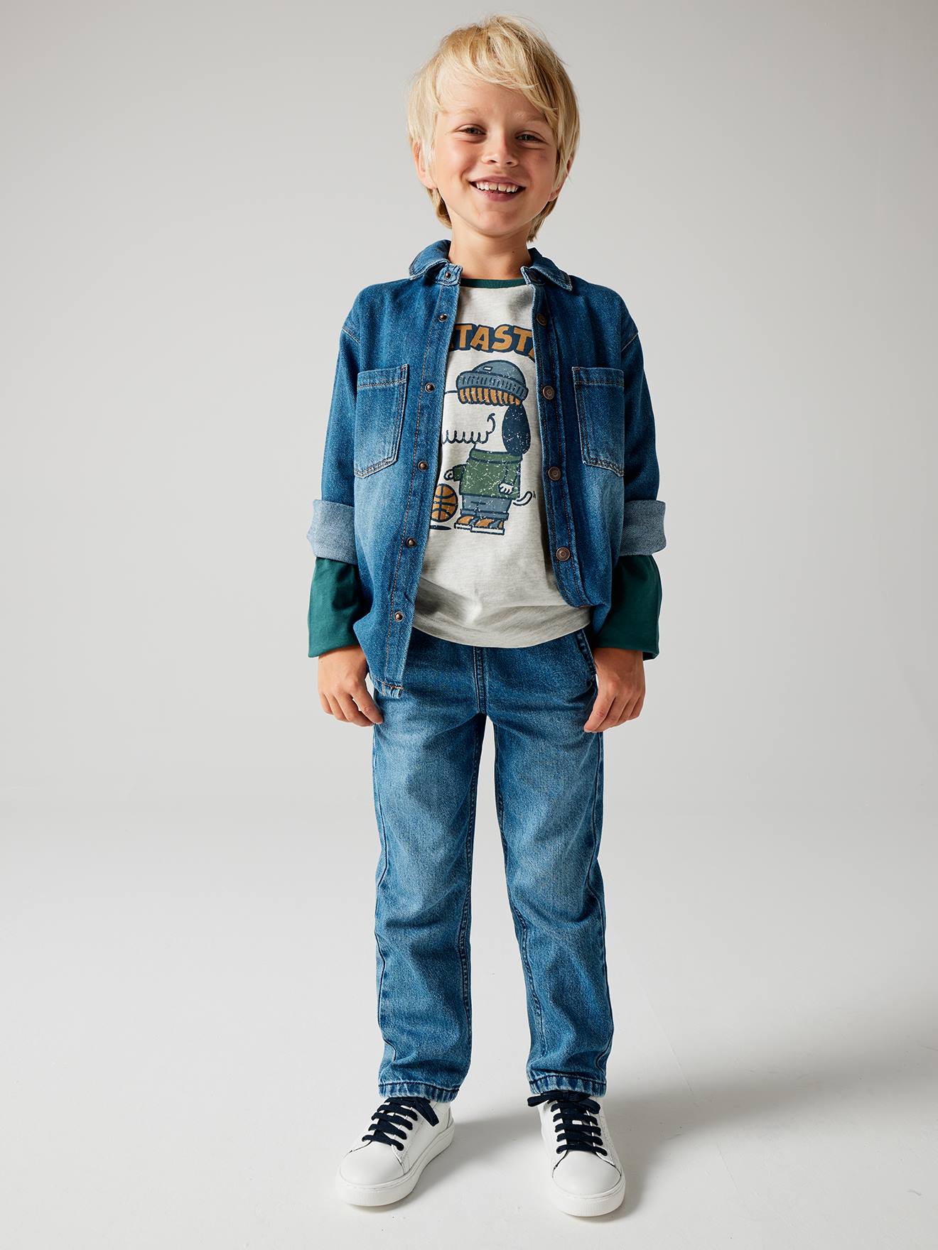 Camisa jeans para meninos, jeans preto