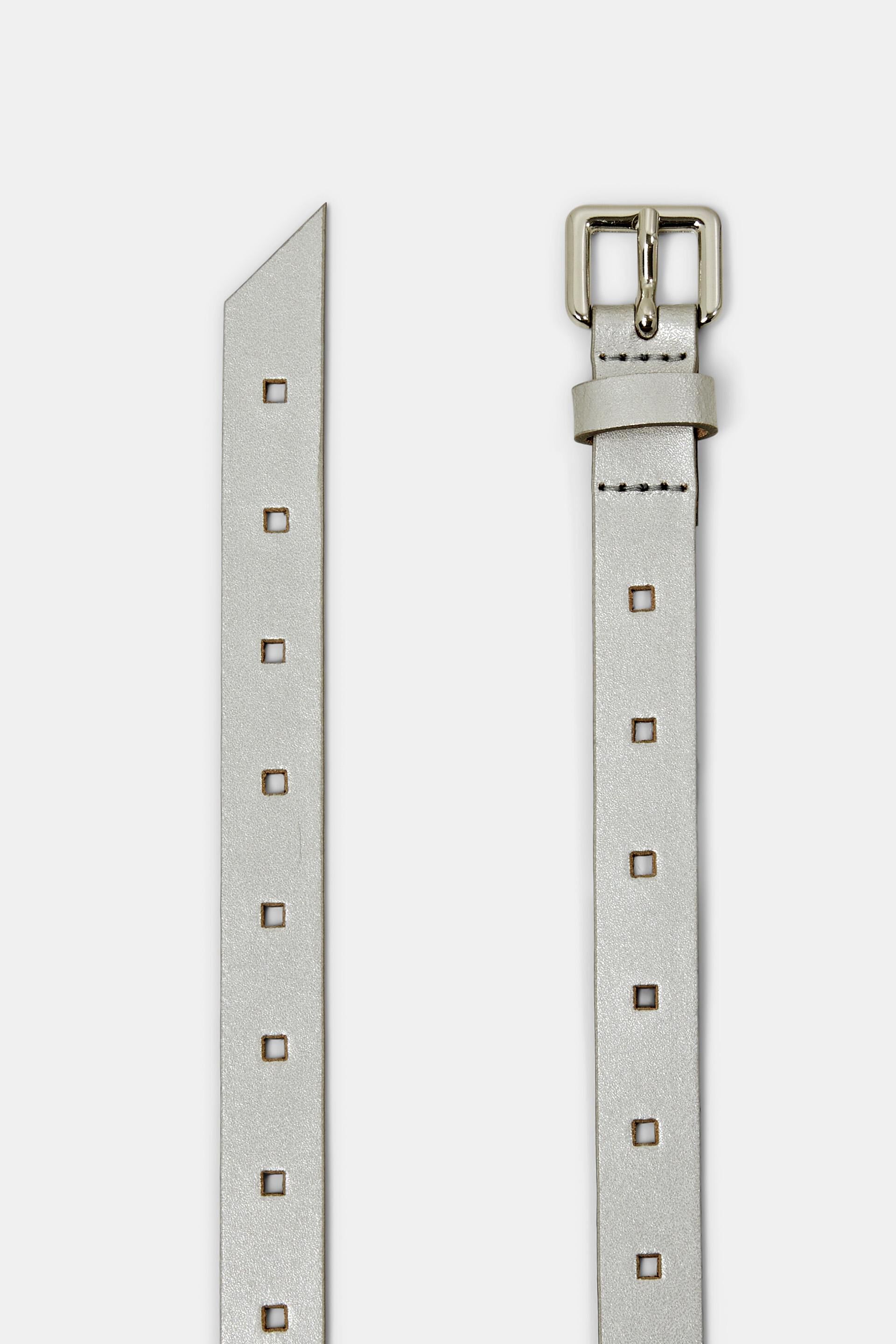 Ceinture en cuir à trous carrés