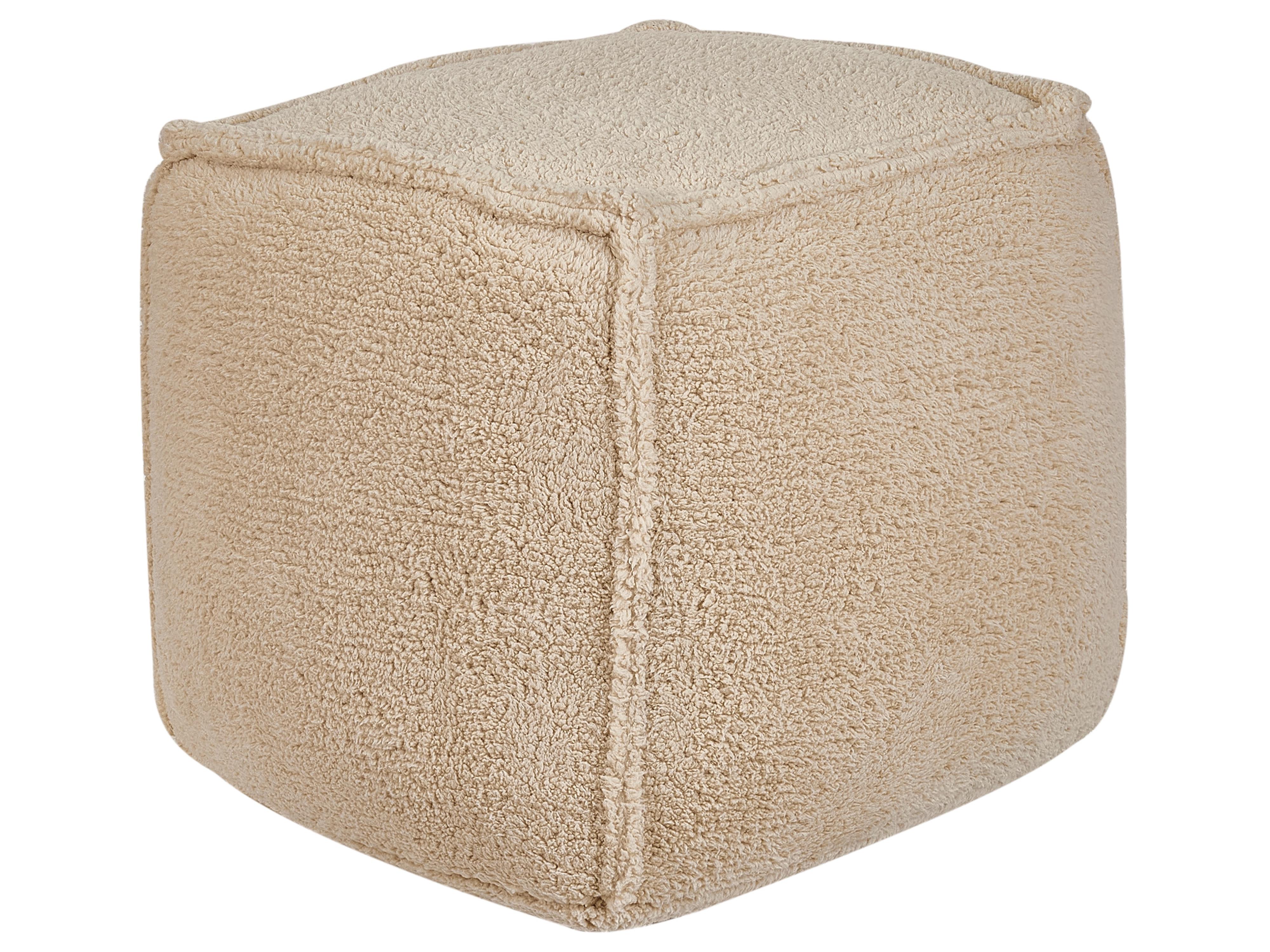 Poef ALIPUR Bouclé Lichtbruin