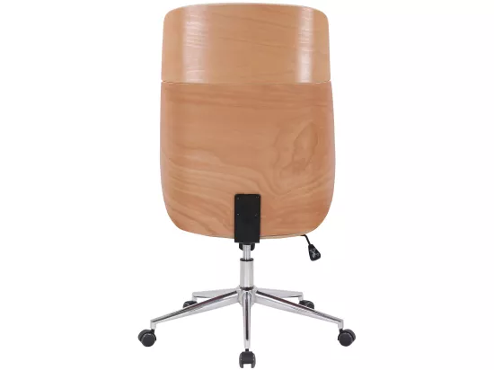 Fauteuil de bureau Varel - Bois naturel - Crème110.00