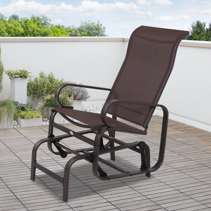 Outsunny Schaukelstuhl mit Ergonomischer Form braun
