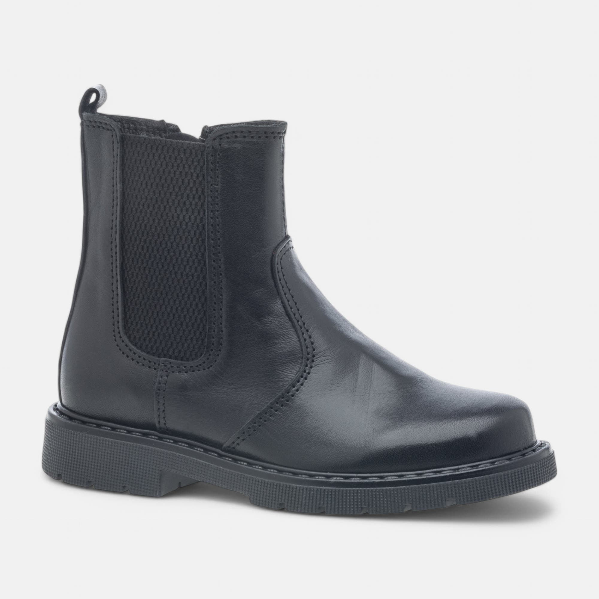 Bottines Fille en cuir noir