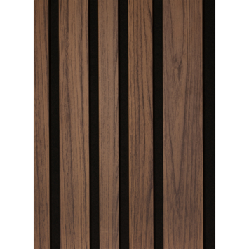 Lattenwand Decowall Acoustic Blend walnoot, combinatie van verschillendebreedtes, 260x30cm, 2 stuks (1.56m2)
