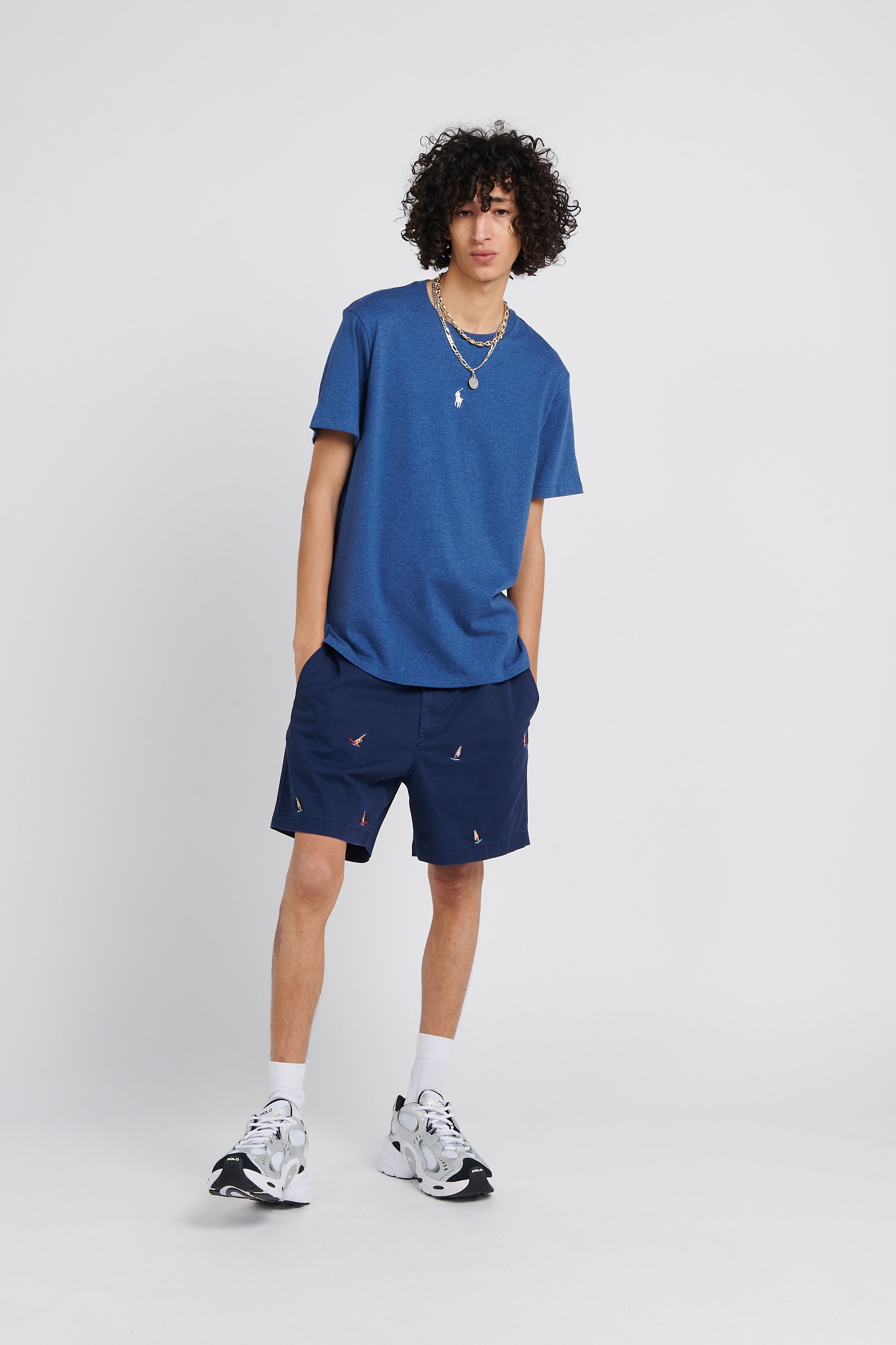 POLO RALPH LAUREN T-shirt  Custom Slim Fit Jersey Crewneck T-Shirt Bleu