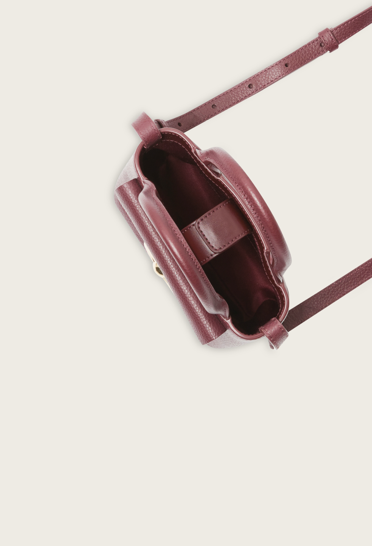 Mini sac Anouck cuir graine bordeaux
