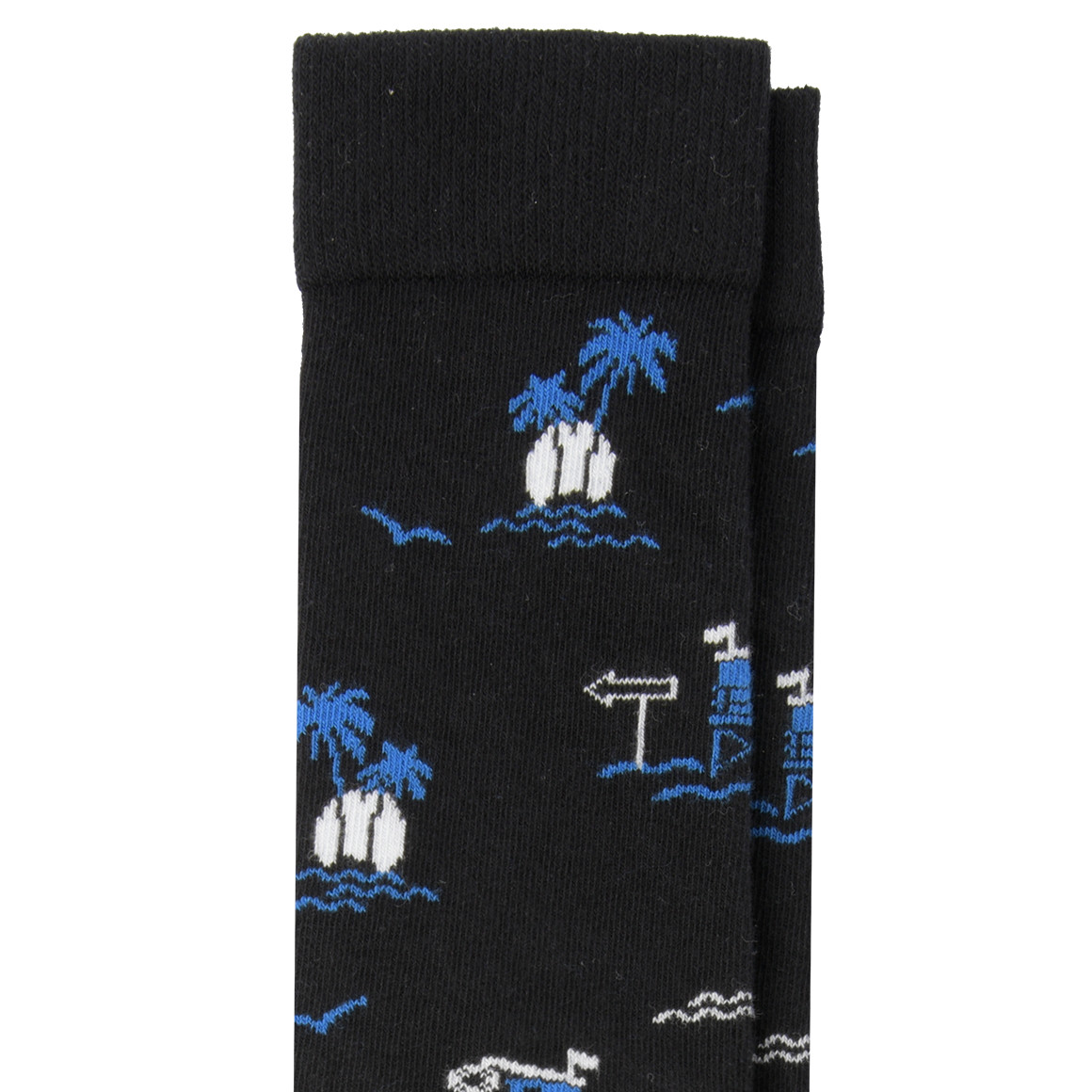 VanVaan 1 Paar Herren Socken mit Palmen-Motiven schwarz