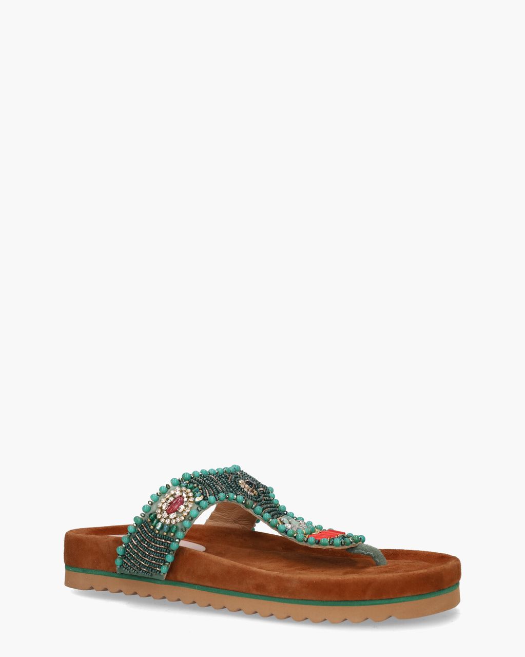 Di Lauro Rowena Groen/Multicolor Damesslippers