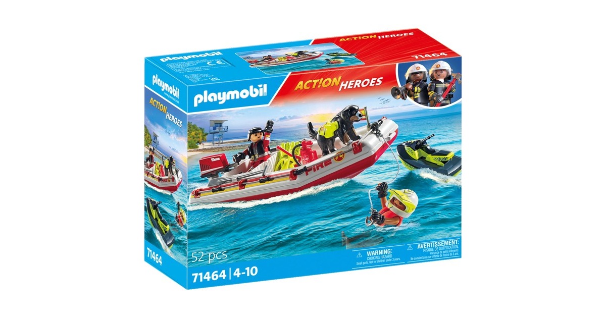 PLAYMOBILCity Action - Brandweerboot met waterscooter Constructiespeelgoed  (71464)
