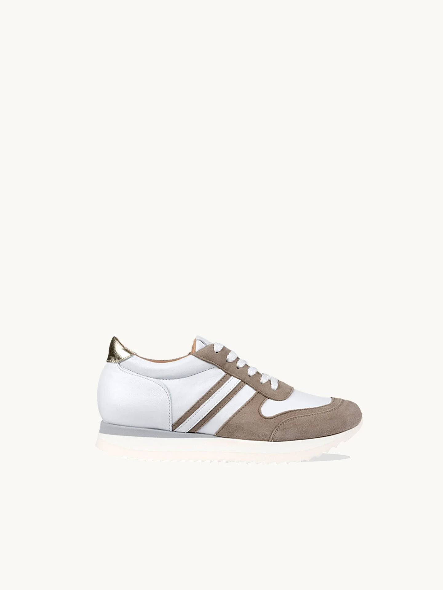 POWER SASSO - Baskets compensées en cuir nappa et cuir velours | Blanc