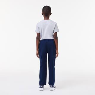Pantalon cargo en gabardine légère de coton Pantalons & Shorts - Bleu - Lacoste - Garçon