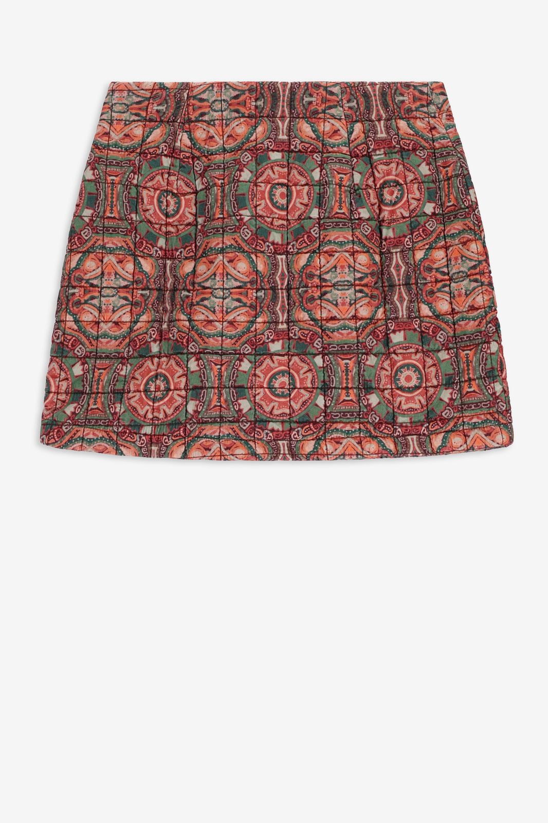 Groene rok met mozaïek print