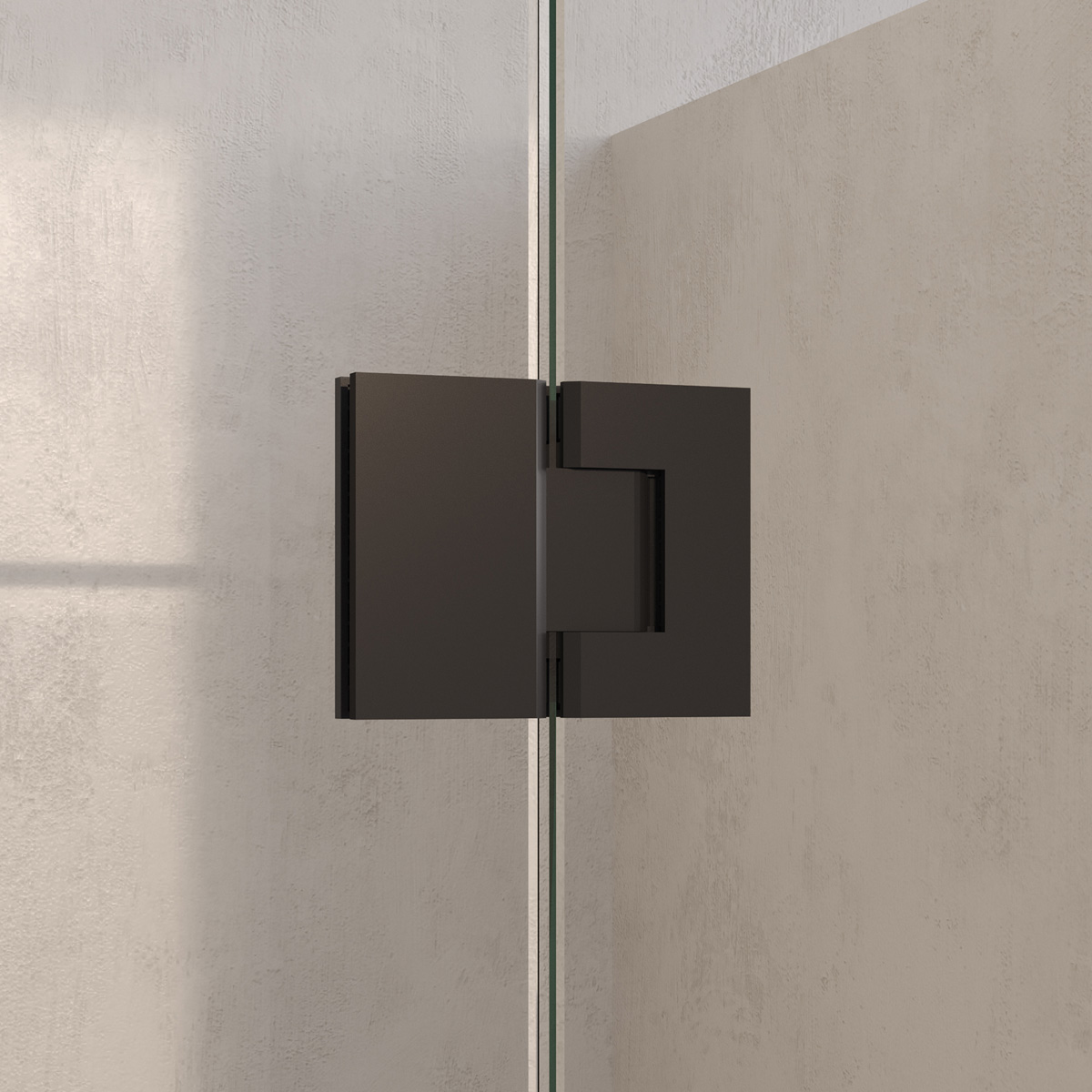 Brauer Void Carving profielloze nisdeur 170cm met draaideur 70cm aan glas zwart mat