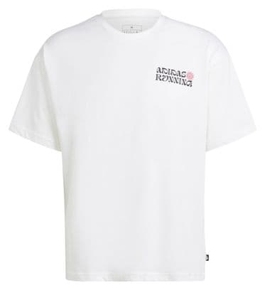 Maillot manches courtes Unisexe adidas Performance Running Blanc Rose