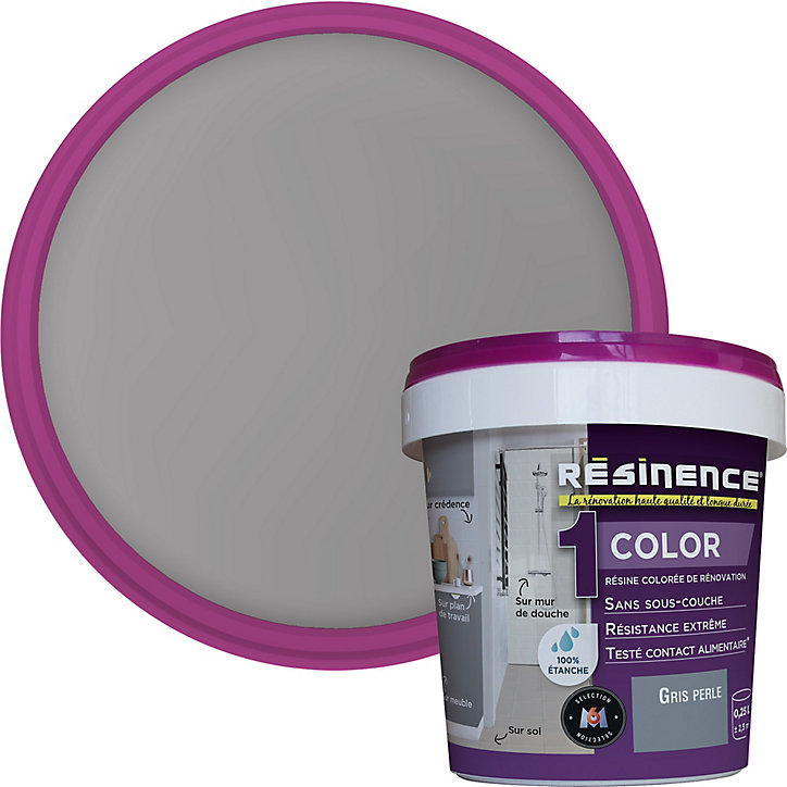 Résine multisupports Résinence Color gris perle satin 250ml